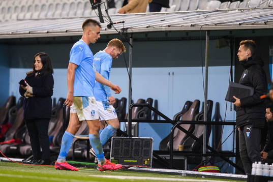 Anders Christiansen of Malmö FF looks dejected as he