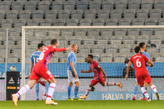 Yangel Herrera of Granada celebrate