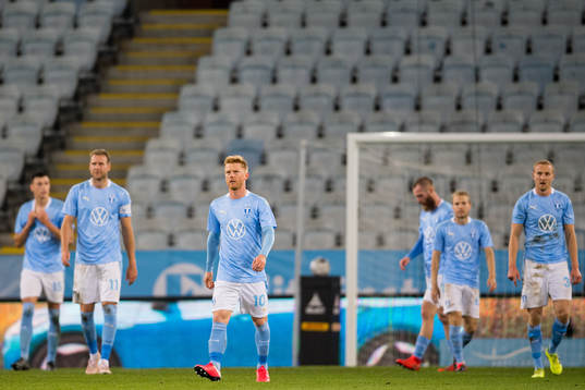 Anders Christiansen of Malmö FF looks dejected