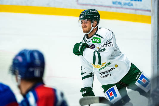 Färjestads Michael Lindqvist jublar