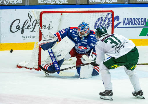 Oskarshamns målvakt Joe Cannata och Färjestads Carl