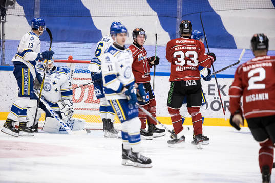 Örebros spelarna jublar