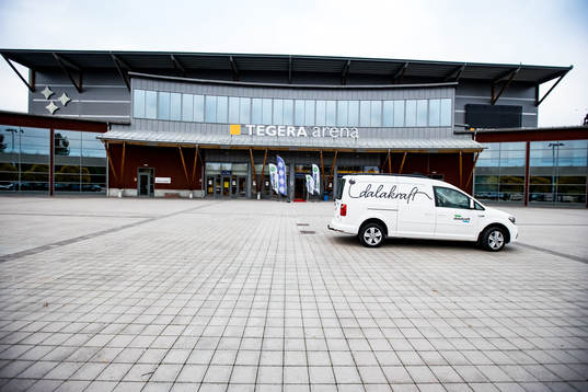 Tegera Arean innan ishockeymatchen i SHL mellan Leksand och