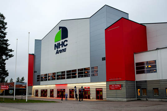 NHC arena innan ishockeymatchen i Hockeyallsvenskan mellan