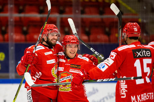Almtunas Anton Björkman och Emil Berglund jublar