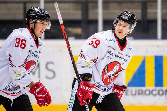 Vita Hästens David Åslin och Topi Nättinen