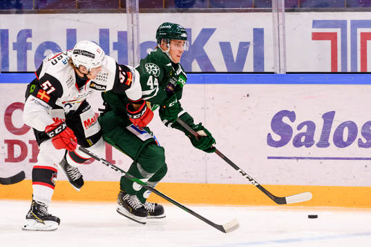 Malmö Redhawks Emil Sylvegård och Färjestads Jacob