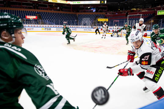 Färjestads Gustav Rydahl och Malmö Redhawks Christoffer