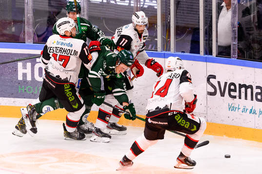 Malmö Redhawks Pathrik Westerholm  och Markus Lauridsen