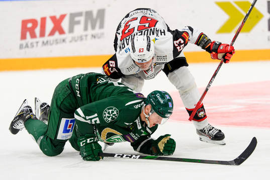Färjestads Gustav Rydahl och Malmö Redhawks Fredrik