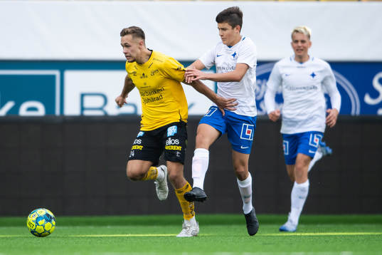 Elfsborgs Dennis Kjellberg och IFK Norrköpings Adam Kosovic
