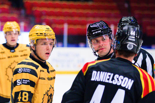 Skellefteås Jacob Olofsson i diskussion med Brynäs