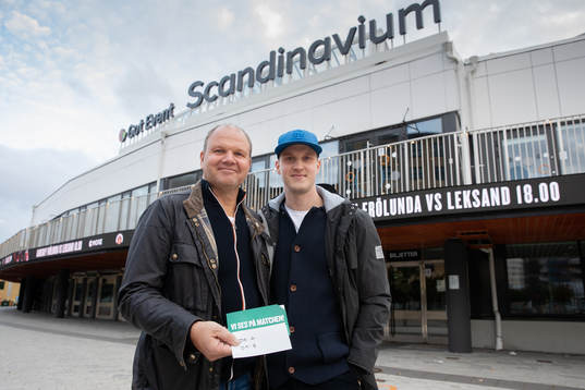 Frölunda fansen och säsongskortsinnehavarna Gunnar och