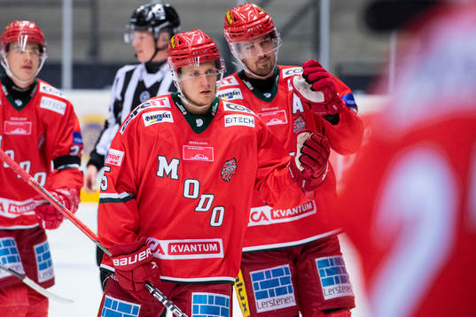Modos Filip Sveningsson och Daniel Sylwander jublar