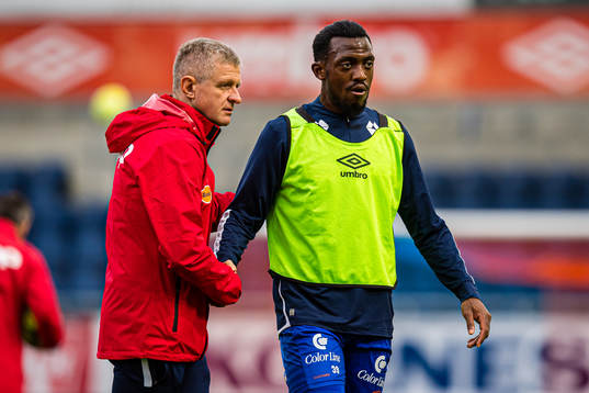 Lars Arne Nilsen, head coach of Aalesund, and Ben Kantie