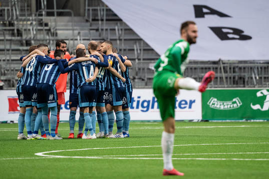 Djurgårdens spelare samlas
