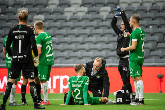 Hammarbys Simon Sandberg får läkarvård