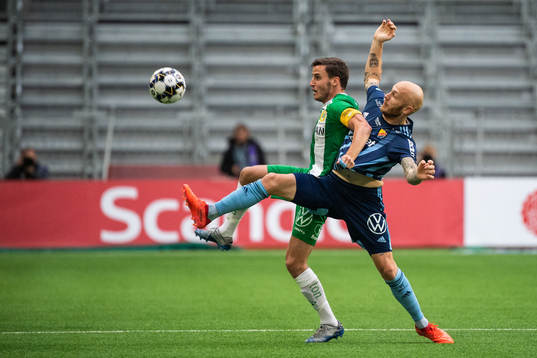 Hammarbys Jeppe Andersen och Djurgårdens Magnus Eriksson
