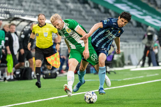 Hammarbys Gustav Ludwigson och Djurgårdens Jesper Nyholm