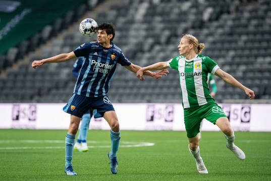 Djurgårdens Jesper Nyholm och Hammarbys Gustav Ludwigson