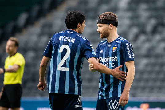 Djurgårdens Jesper Nyholm och Jacob Une Larsson