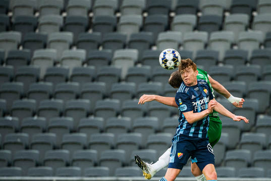 Djurgårdens Aslak Witry och Hammarbys Mads Fenger Nielsen