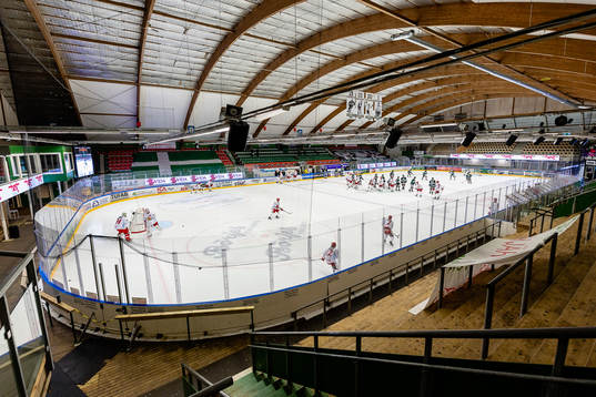 Interiör vy från Nelson garden arena före