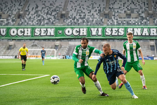 Hammarbys Jeppe Andersen och Djurgårdens Nicklas Bärkroth