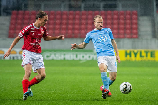 Kalmars Isak Magnusson och Malmö FFs Oscar Lewicki