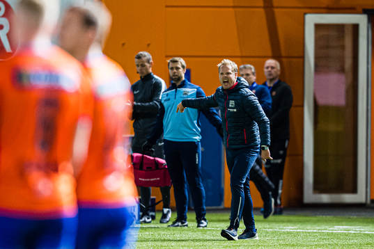Christian Michelsen, head coach of Kristiansund, reacts