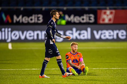 Fredrik Kjernmoen Carlsen of Aalesund looks dejected