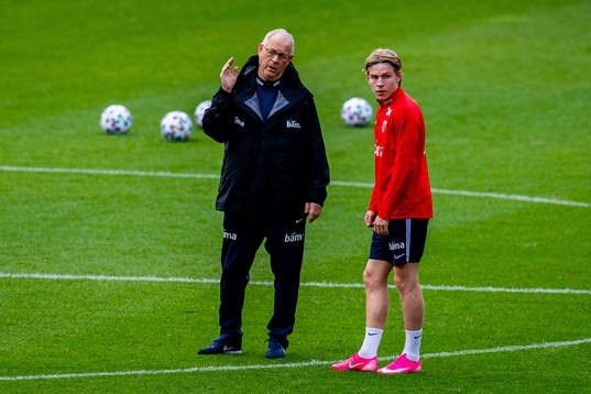 Lars Lagerbäck, head coach of the Norwegian national