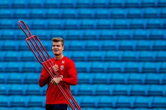 Alexander Sørloth of the Norwegian national football team