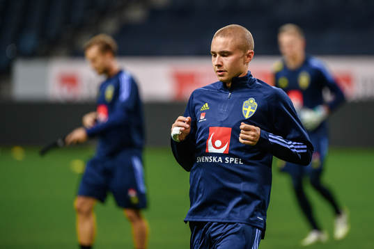 Sebastian Holmén of the Swedish national football team