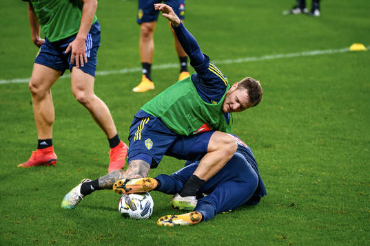Mattias Johansson and Kena Sema of the Swedish national