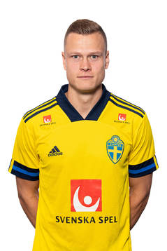 Viktor Claesson of the Swedish national football team poses