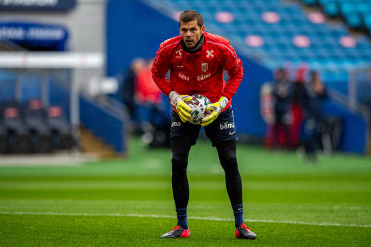 Goalkeeper Rune Almenning Jarstein of the Norwegian