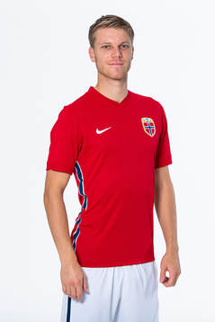 Sigurd Rosted of the Norwegian national football team poses