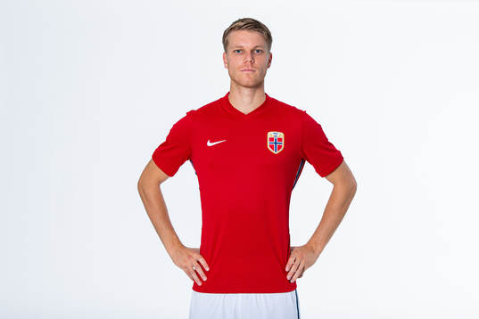 Sigurd Rosted of the Norwegian national football team poses