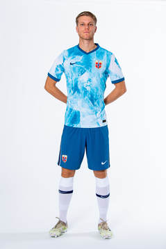 Sigurd Rosted of the Norwegian national football team poses