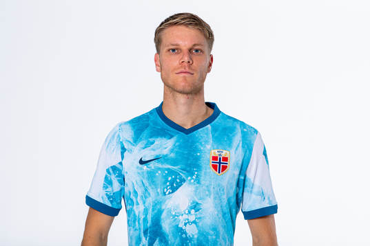 Sigurd Rosted of the Norwegian national football team poses