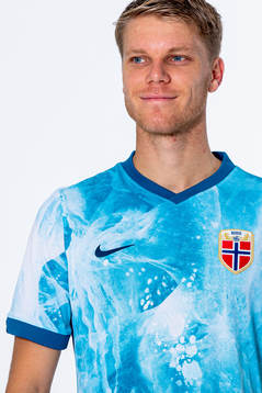 Sigurd Rosted of the Norwegian national football team poses