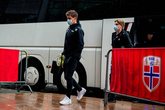 Mathias Normann and Jens Petter Hauge of the Norwegian