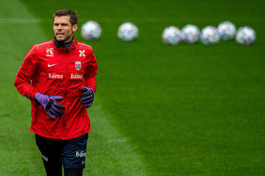 Goalkeeper Rune Almenning Jarstein of the Norwegian