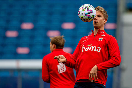 Kristoffer Ajer of the Norwegian national football team