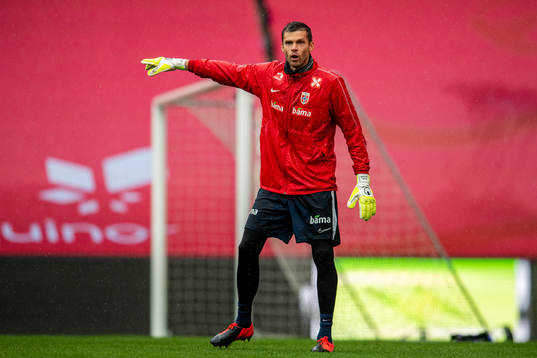 Goalkeeper Rune Almenning Jarstein of the Norwegian