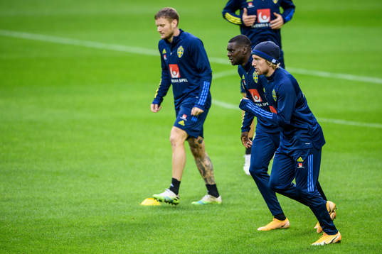Mattias Johansson, Ken Sema and Emil Forsberg of the