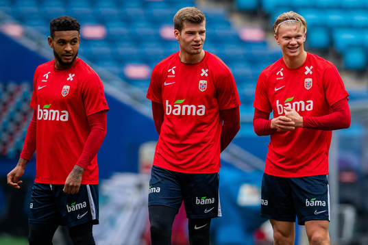 Joshua King, Alexander Sørloth and Erling Braut Haaland of