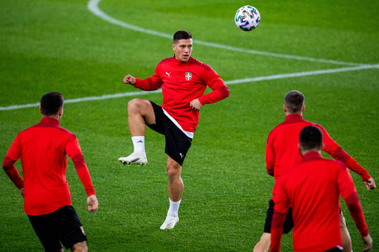Luka Jović of the Serbian national football team