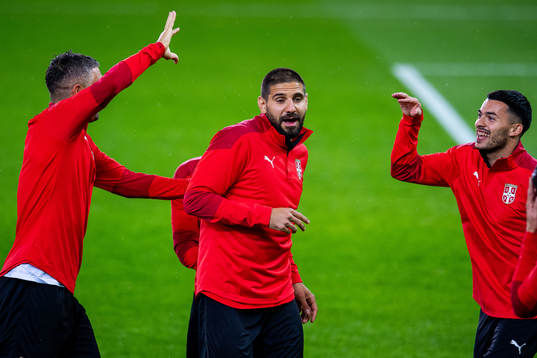Aleksandar Kolarov, Aleksandar Mitrović and Nemanja